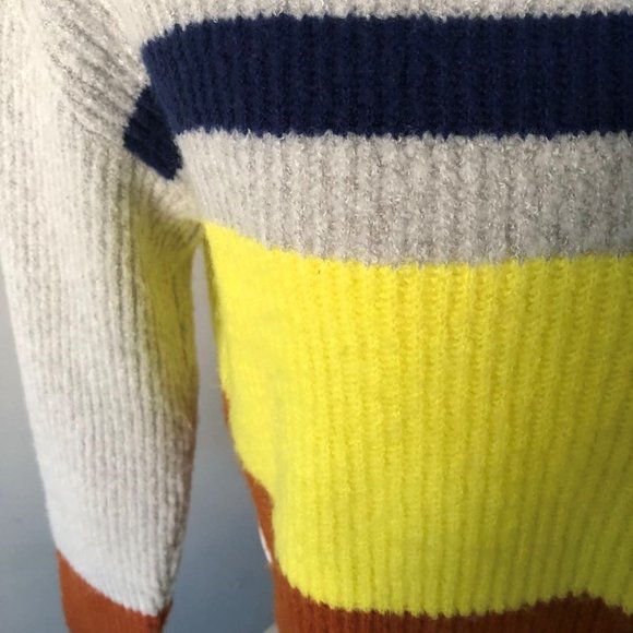 🤎 3/$25Garage Striped Color Block Cropped Knitted Sweater Size XS - Picture 4 of 12